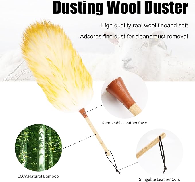 Wool Duster 20 inch Soft Natural Feather Dusters - Image 3