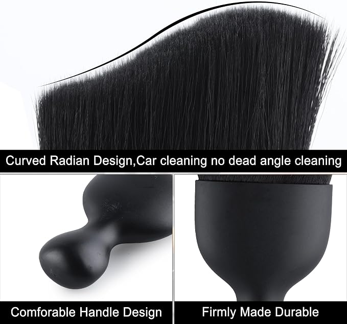 GaRhomxy Car Detailing Brushes, Car Interior Dust Sweeping Soft Brush, Soft - Image 3