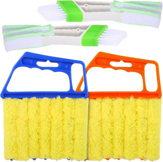 4 Pcs Blind Cleaner Tool 7 Finger Microfiber Window Blind Duster by Lusofie