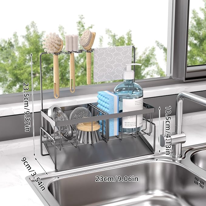 NET MEYA Sponge Holder for Kitchen Sink, Stainless Steel Sink Caddy - Image 2