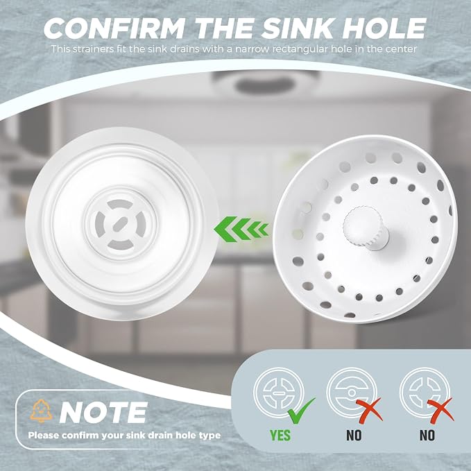Mudder 3 Pcs Kitchen Sink Drain Strainer and Stopper Stainless Steel Garbage - Image 3