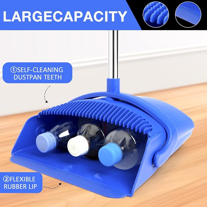 Broom and Dustpan Set, Long Handle Lightweight Dustpans - Image 3