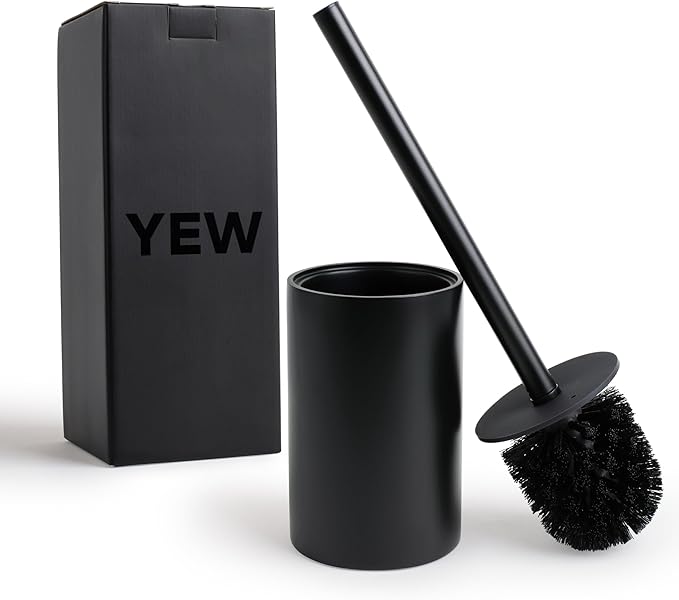 Matte Black Toilet Bowl Brush for Bathroom by YEWDesign