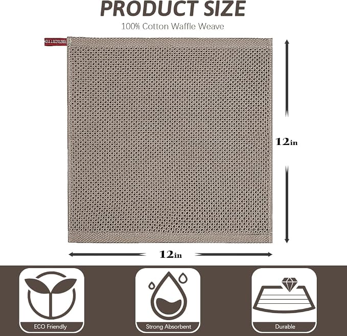 Nialnant 12 Pack Dish Cloths, 100% Cotton Dish Towels - Image 2