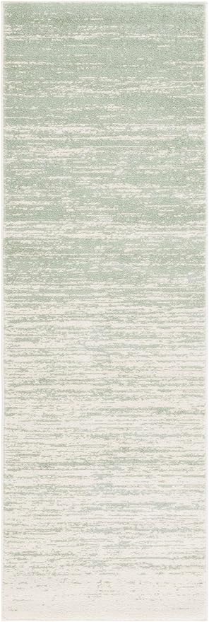 Safavieh Adirondack Collection Runner Rug - 2'6" x 12' Runner, Sage & Ivory, Modern Ombre Design, Non Shedding & Easy to Clean, Ideal for Hallway, Foyer, Kitchen, Entryway, Bedroom (ADR113X)
