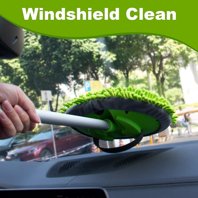 anngrowy 62" Microfiber Car Wash Brush Mop Kit Mitt Sponge - Image 7