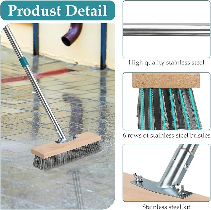 Stainless Steel Deck Scrub Brush - Image 2