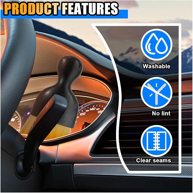 4PCS Car Interior Dust Brush, Soft Bristles Cleaning Brush Car Detailing Brush - Image 6