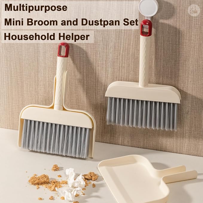 Mini Handheld Broom and Dustpan Set, Small Dust Pan and Brush Set Cleaning - Image 2