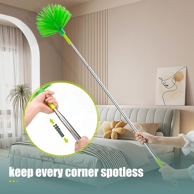 Microfiber Duster with Extension Pole 30 to 100'', Bendable Reusable Washable - Image 5