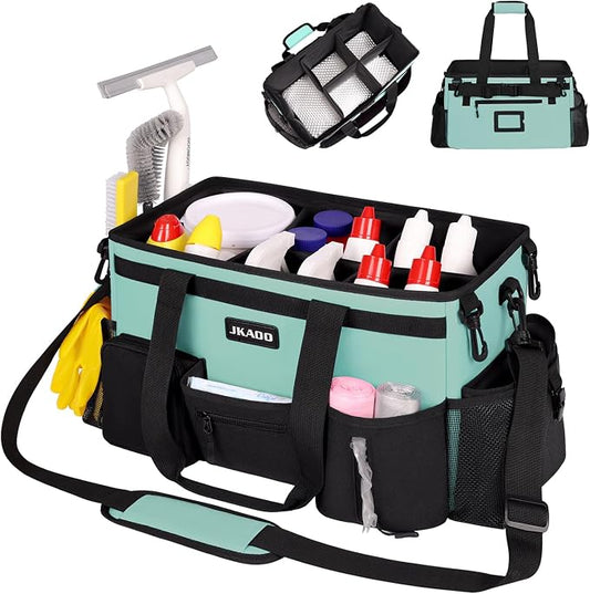 Large Wearable Cleaning Caddy Bags, Cleaning Supplies Storage Bag by JKAOO