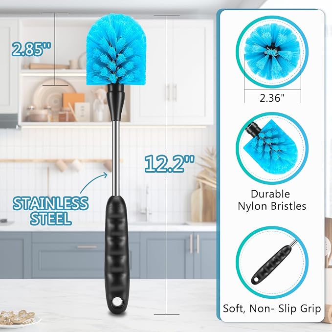 12.2 inch Bottle Brush Set of Three，Washable Coffee Cups, Water Bottles - Image 3