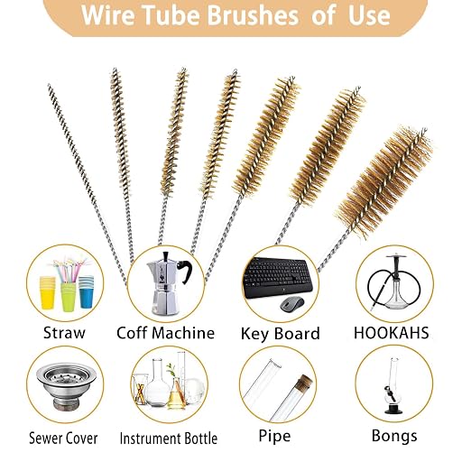 7pcs Brass Tube Brushes Bottle Brush Wire Tube Brushes, Long Wire Cleanling - Image 2