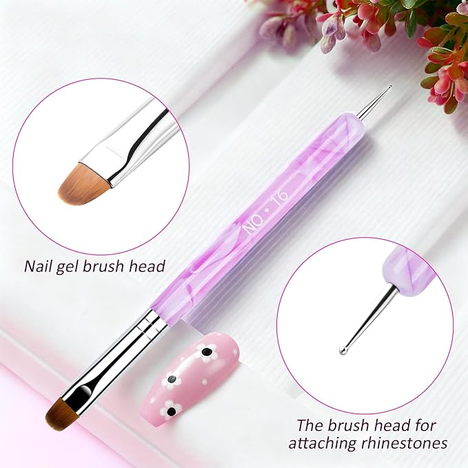 4Pcs Professional Nail Art Brushes Set, French Tip Brush & Nail Polish Clean Up - Image 3