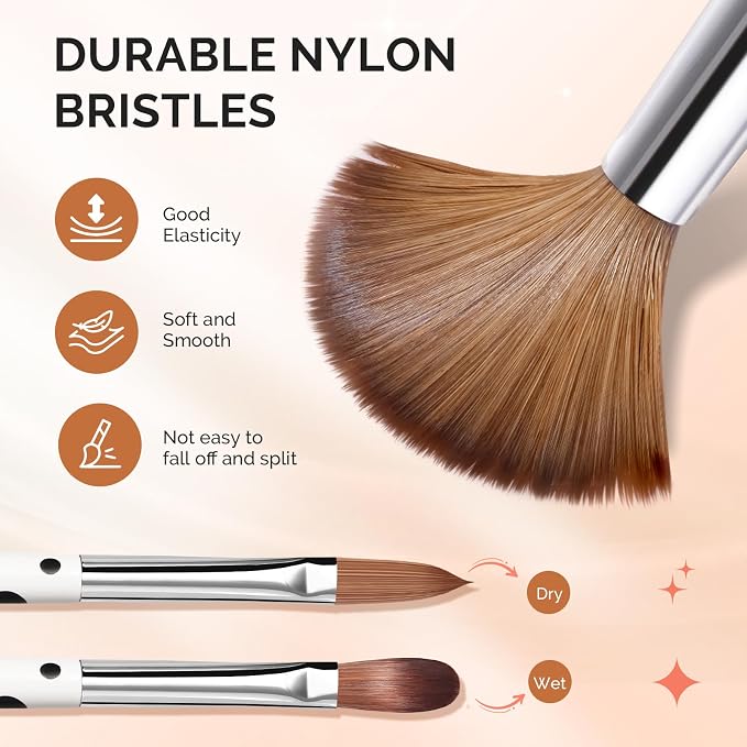 MelodySusie 3Pcs Acrylic Brush Set, Size 8/10/14 Professional Pen - Image 5