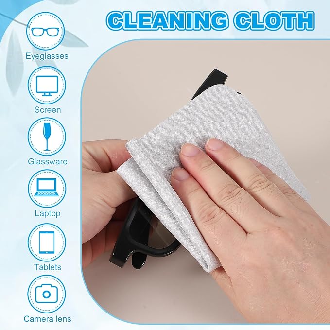 PATIKIL Glasses Cleaning Cloth 6.9" x 5.7", Light Gray - Image 4
