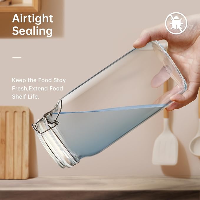 Multi Size - 5 Pack Square Glass Jars - Image 5