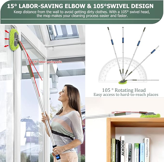 Wall Cleaner, Wall Cleaner Mop Green Mop - Image 2