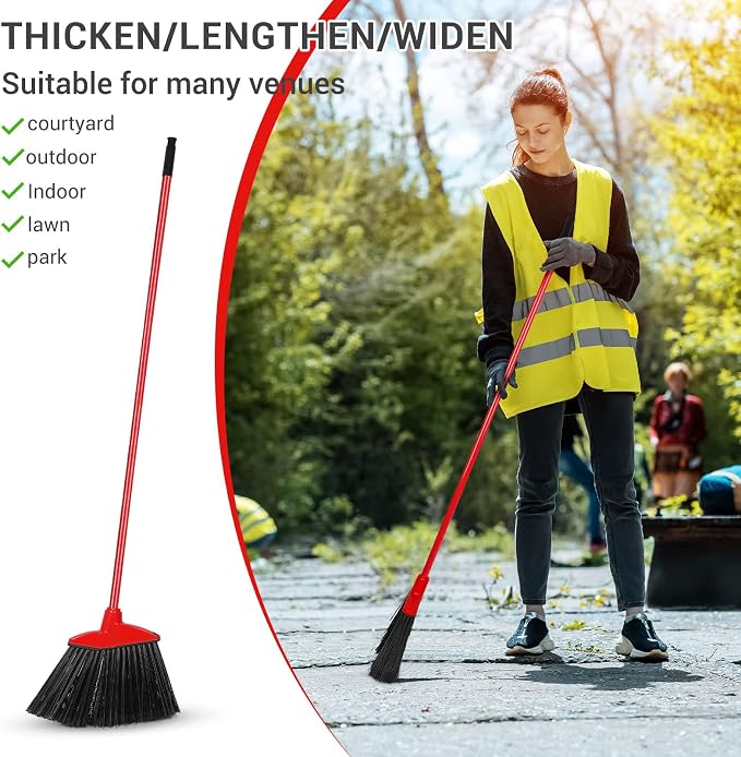 WILLBOND 20 Pcs Heavy Duty Broom Outdoor Indoor Commercial Angle Brooms Bulk - Image 5