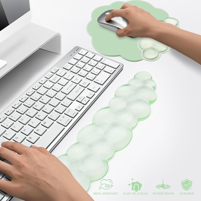 Gel Cloud Keyboard and Mouse Wrist Rest, Cute Wrist Support and Arm Support Rest - Image 6