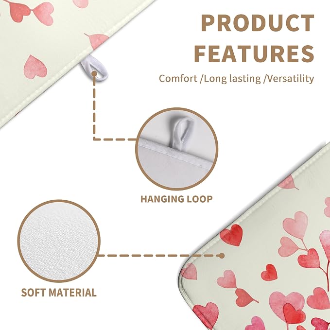 Happy Valentines Day Dish Drying Mat Valentine Drying Matt Kitchen Counter Love - Image 2