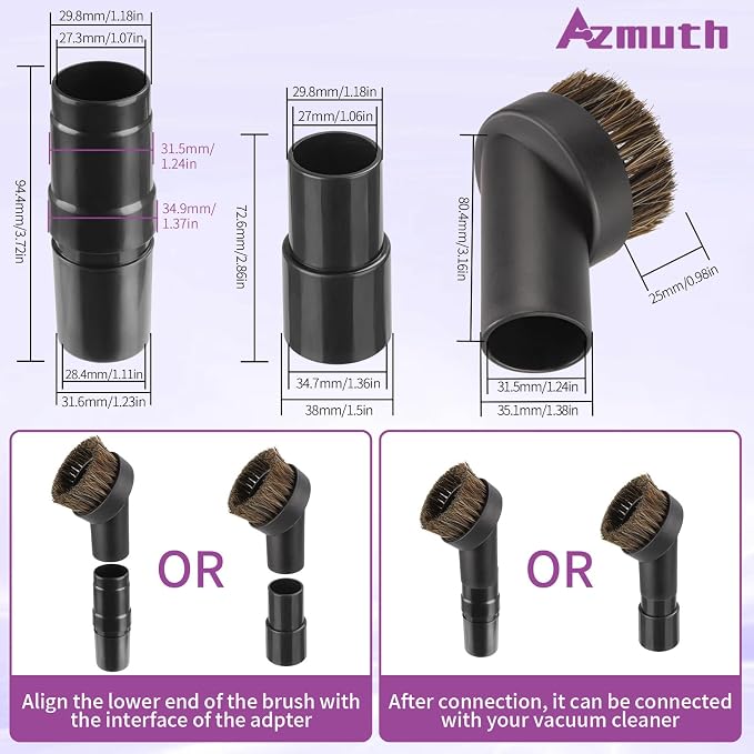 3 Pcs 25mm Soft Horsehair Vacuum Brush Attachment - Image 3