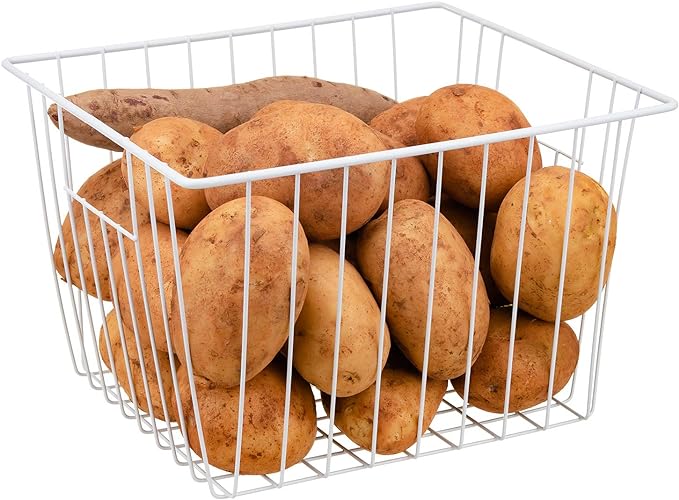 Deep Refrigerator Organizer Baskets, Metal Wire Baskets - Image 4