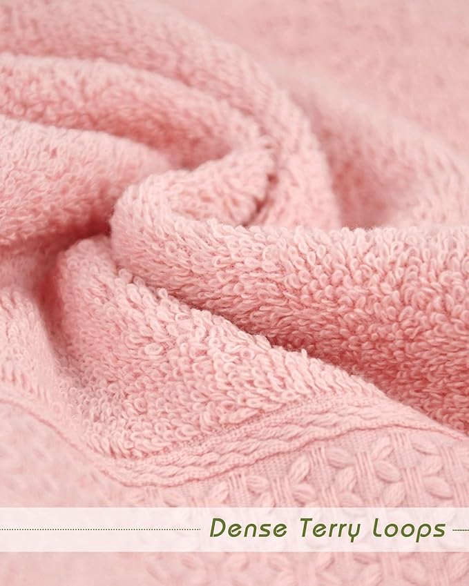 Cleanbear Pure Cotton Wash Cloths Face Cloths, 6 Colors per Set, 13 x 13 Inches - Image 4