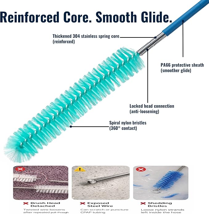 CPAP Hose Cleaner Brush – 78.7" Dual-Ended CPAP Hose Brush - Image 3