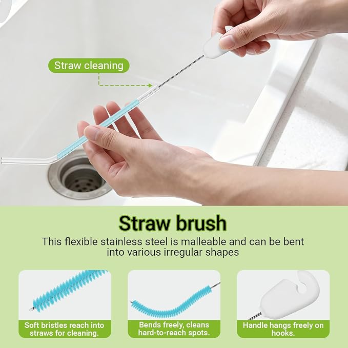 4-in-1 Bottle Brush, 16 Inches Stainless Steel Bottle Cleaner Brush - Image 5