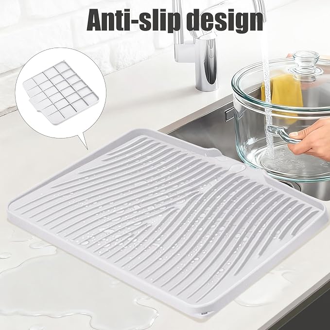 Silicone Dish Drying Mat, Large Dish Kitchen Drying Mat - Image 3