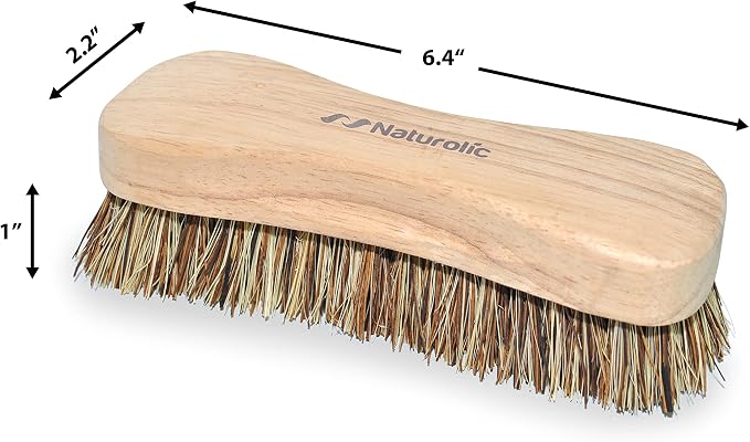 All-Natural Wooden Scrub Brush Set | Wooden Handle | Palmyra Bristle Brush - Image 2