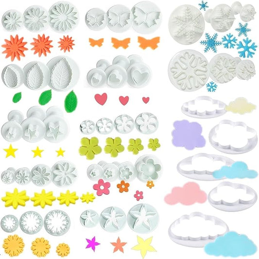Flower Cookie Cutters, Cake Tools 44 Pcs Snowflake Cookie Cutter Cloud Fondant by RHLOVY