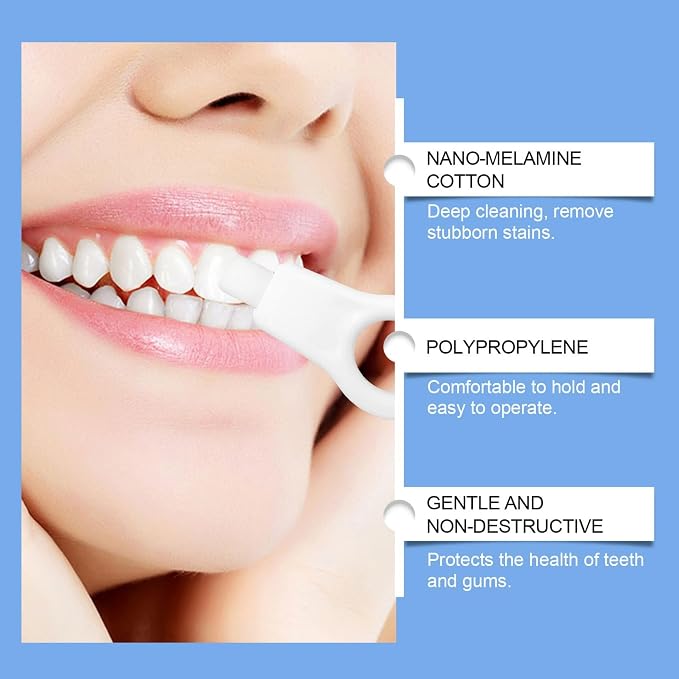 4 Pcs Sponge Teeth Cleaner for Baby, Gentle Stain Remover for Teeth Soft Rubber - Image 4