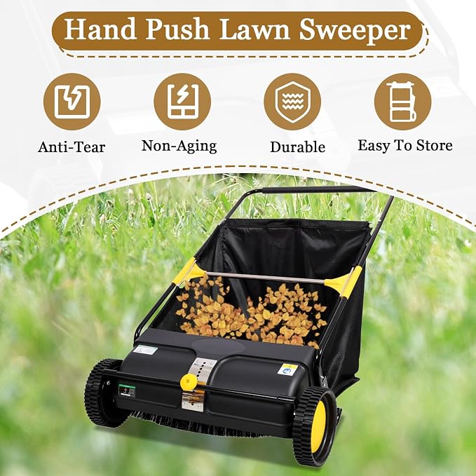 26 Inch Lawn Sweeper Push Hand Powered - Image 3