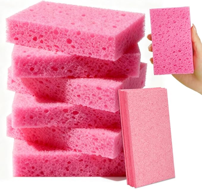 6 Pcs Kitchen Sponges for Dishes Cleaning, Non Scratch for Non Stick Cookware by Mkobon