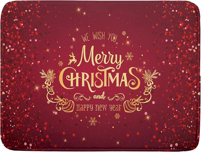 Merry Christmas Drying Mat for Kitchen Counter 18x24 Inch Christmas Dish Mat by Sweetshow