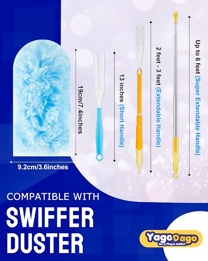 32 Count Dusters Refills with 2 Handles, 360 Heavy Duty Dusters Refills - Image 4