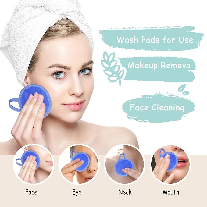 Nugilla Reusable Makeup Remover Pads, 18 Packs Microfiber Face Cloth - Image 2