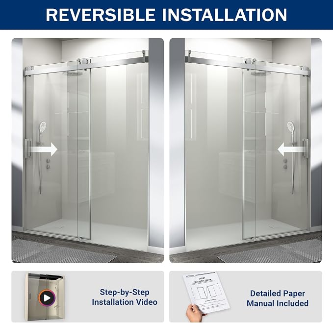 Abruzzo 76" Frameless Shower Door Single Sliding - Image 8