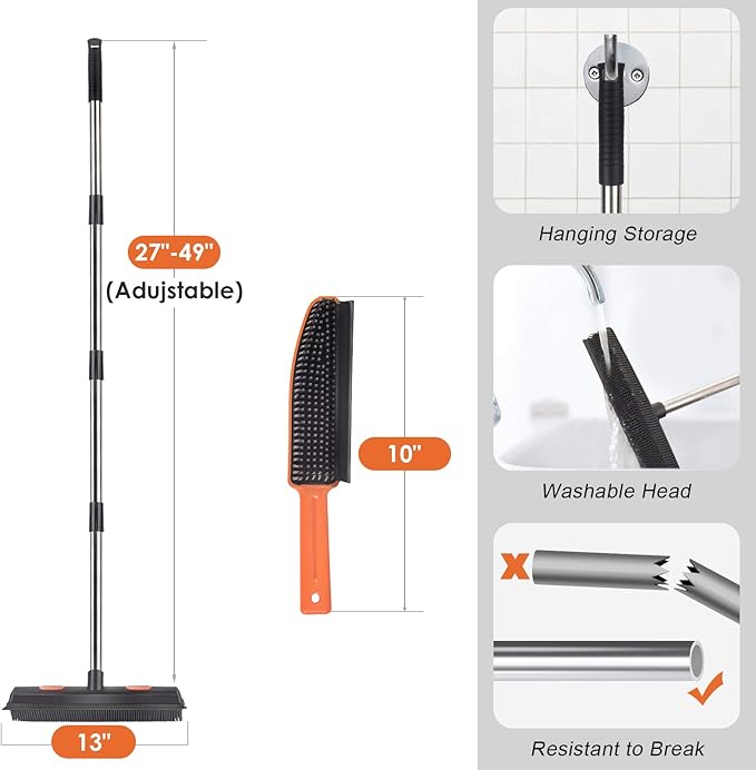 Conliwell Rubber Broom Carpet Rake - Image 3