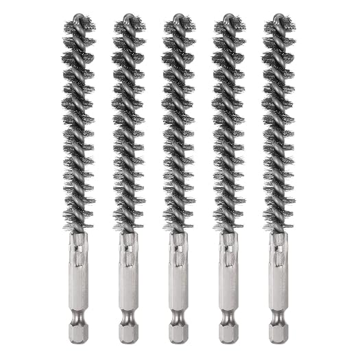 HARFINGTON 5Pcs Bore Brush Stainless Steel 11mm Dia Cleaning Twisted Wire Brush by HARFINGTON