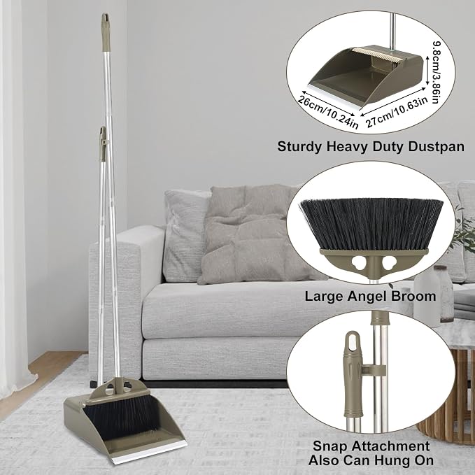 Upgrade Broom with Dustpan Combo Set, Indoor Outdoor Easy Sweeping - Image 5