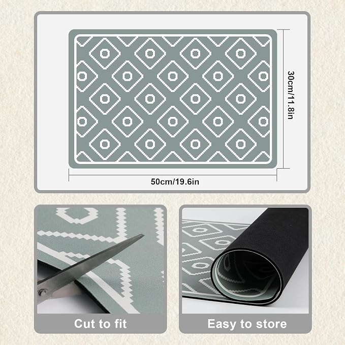 SUEH DESIGN Dish Drying Mat, Absorbent Coffee Mat 19.6 x 11.8 in Quick Dry - Image 7