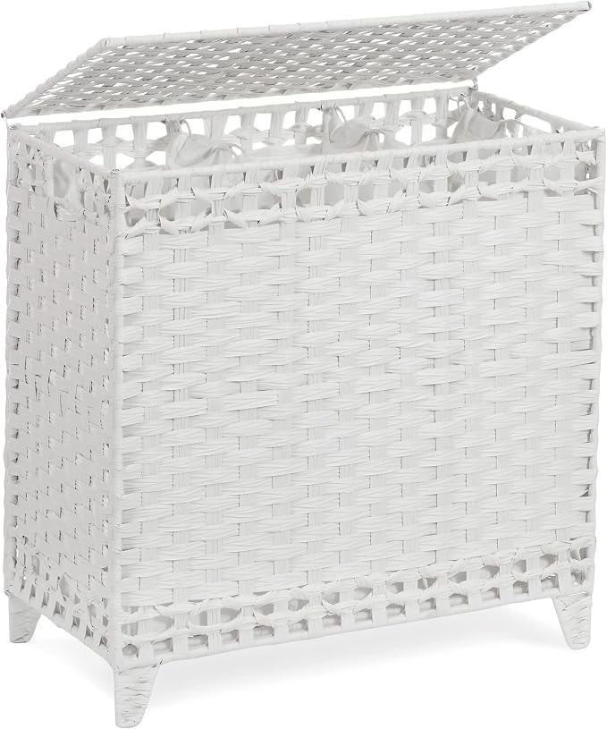 Laundry Hamper with 3 Removable Liner Bags; 132L Handwoven Rattan Laundry by Hermina