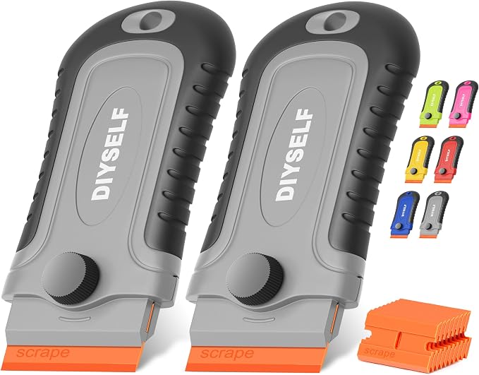 DIYSELF 2 Pcs Plastic Razor Blade Scraper by DIYSELF