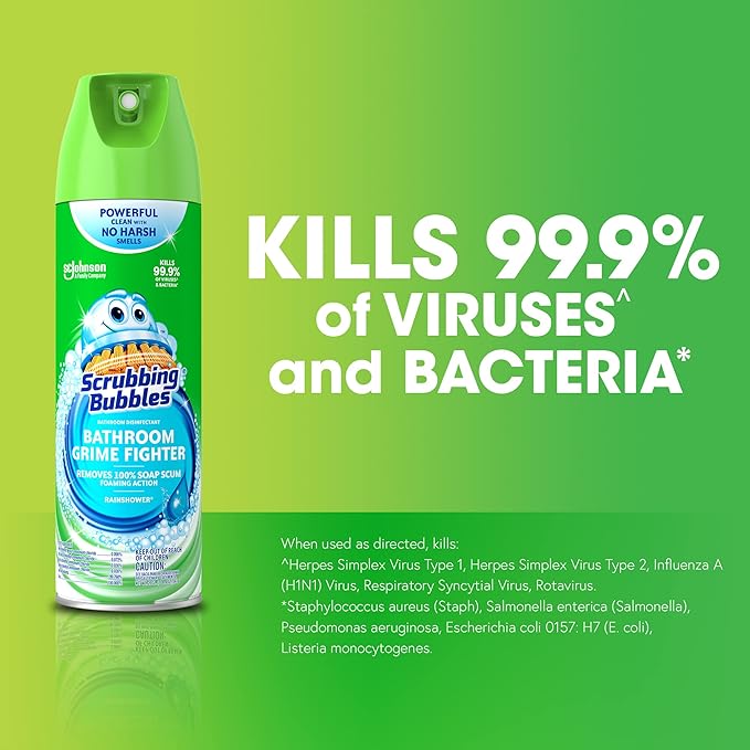 Scrubbing Bubbles Bathroom and Shower Cleaner Disinfectant Aerosol, Foaming - Image 2