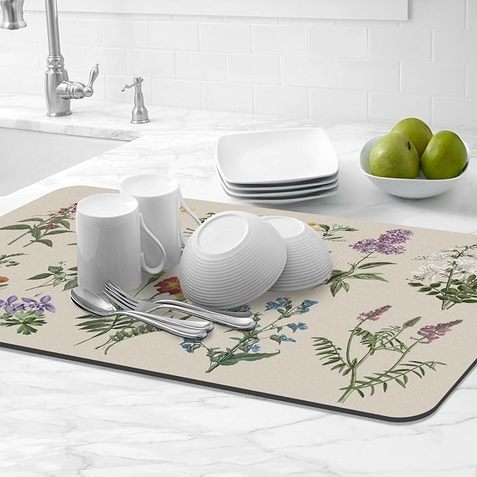 LOKHOM Dish Drying Mat for Kitchen Counter, Dish Drainer Rack Mats for Kitchen - Image 9