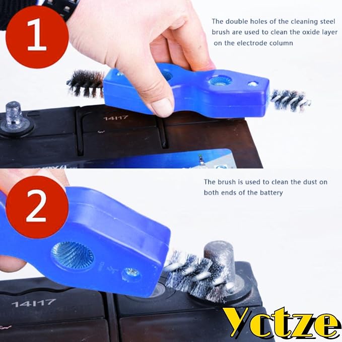 Yctze 4 in 1 Steel Battery Terminal Cleaning Brush, Battery Cleaner Tool - Image 5