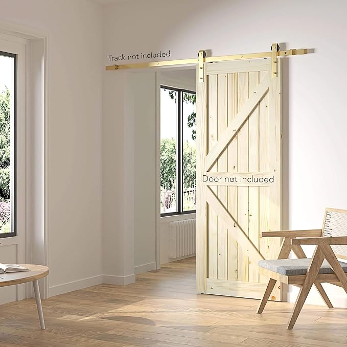 Rio Salto Brushed Brass Gold Barn Door Rollers – Extra Sliding Barn Door - Image 3